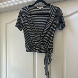 Caution to the Wind faux wrap top